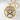 Moonstone Pentacle Pendant, gold vermeil, front view on display block