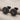 Chrysanthemum Stud Earring, black rhodium, front view