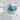 Turquoise dragon eye ring, polished silver, front view on stone pedestal