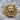 Triple Lion Head Ring, gold vermeil, front view on stone