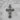 Palmette Orthodox Cross Pendant, oxidized, front view on stone pedestal