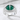 Green Dragon Eye Ring, polished silver, angled product view on white surface