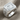 Floral Initial Signet Ring, polished silver, angled product view on fabric