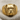 Boxer Dog Ring, gold vermeil, front view on fabric background