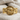 Lotus Yin Yang Koi Ring, gold vermeil, front view on fabric