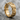 Tech Band Ring, gold vermeil, angled view on stone