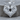 Pegasus Heart Pendant, polished silver, front view on wood base