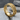 Autumn Leaf Wedding Ring, gold vermeil finish, product photo on stone
