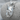 Rhinoceros Head Pendant, polished silver, three-quarter product view on stone