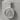 Auspice Maria Monogram Medal, polished silver, angled product photo