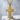 Latin Cross Beveled Pendant, gold vermeil finish, front view