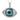 Evil Eye Aurora Halo Pendant, polished silver, front view on white