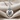 Garnet Sacred Heart Pendant, polished silver, front angled view