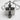 Bandana Mask Rose Cross Pendant, oxidized silver, front view