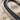 Enamel Inset Arch Pendant, oxidized silver, close-up view showing the enamel inlay