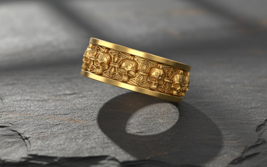 Silver Heraldic Skull Ring