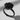 Abstract Floral Ring, black rhodium plated, angled studio view with cast shadow