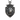 Front view of black rhodium plated silver lion shield pendant hanging on textured tree bark background