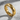 Double Band Stone Ring, gold vermeil, angled view