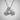 Road bicycle pendant, polished silver, front view on textured wall