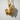 Pomeranian Spitz Pendant, gold vermeil, three-quarter standing view