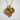 Horse Heart Pendant, gold vermeil, front view on textured wall