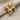 Curved Horn Ram Skull Pendant, gold vermeil, front view