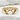 Double Heart Ring, gold vermeil, front view on stone surface