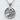 Mother Child Holding Hands Pendant, polished silver, front view on textured background