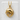 Curved Dolphin Pendant, gold vermeil, front product view on white block