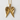 Arched Angel Wings Pendant, gold vermeil, front view on textured white surface
