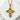 Interwoven Cross Pendant, gold vermeil, front view on stone