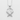 Crossed Angel Wings Pendant, polished silver finish, front view on white