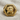 Pug Dog Ring, gold vermeil, front view on textured fabric