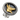 Front view of 925 sterling silver Anubis stud earring featuring gold vermeil jackal head on dark oxidized background