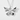 Origami Butterfly Pendant, polished silver, front product view on white textured surface