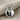 Heart Padlock Pendant, polished silver, front view on linen fabric