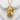 Maneki Neko Pendant, gold vermeil, front view on stone surface