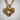 Dolphin Heart Pendant, gold vermeil, front view showing yellow gold finish