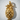 Tropical Pineapple Pendant, gold vermeil, front view on textured background