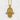 Lotus Eye Hamsa Hand Pendant in gold vermeil, front view against textured wall