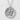 Chikara Kanji Strength Pendant, polished silver finish, front view