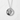 Hammered Happiness Kanji Pendant in polished silver finish, front view