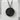 Do Kanji Coin Pendant, black rhodium, front view on white block