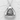 Salmon Onigiri Pendant, polished silver, front view on textured surface