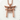 Shimenawa Torii Gate Pendant, rose plated silver, front view on stone pedestal