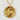 Harmony kanji medallion pendant, gold vermeil, front view