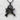 Crossed Pistols Pirate Skull Pendant, black rhodium, product photo on stone