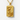 Fallen Soldier Dog Tag Pendant, gold vermeil, product photo on textured stone surface