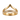 Chevron double ring, gold vermeil, front view on white background